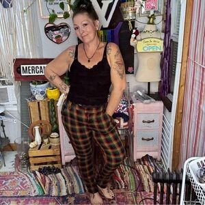 Hot Topic Black and Red Plaid Pants